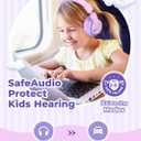 iClever BTH12 Kids Bluetooth Headphones,Colorful LED Lights,74/85dBA Safe Volume,85H Playtime,Bluetooth 5.2,Over Ear Headphones Built-in Mic for iPad/Tablet/Airplane,Blossom Pink