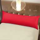 NTBAY Zippered Satin Body Pillow Pillowcase, Silky Slip Cooling Body Pillow Cover, Long Side Hidden Zipper, 20 x 54 Inches, Red