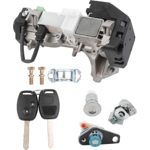 Dasbecan Ignition Switch Lock Cylinder Assembly Compatible with Honda Accord 2008-2011 CRV 2007-2010 FIT 2009-2011 Odyssey 2009-2011 Civic 2006-2011 Replce# 06350-SAA-G30, Chip ID46 Immobilizer Keys