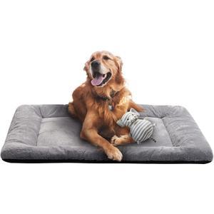 Dog Beds Crate Pad for Medium/Large Dogs Fit Dog Crates, Washable & Anti-Slip Kennel Pad for Dogs Cozy Sleeping Mat, Gray 42inch