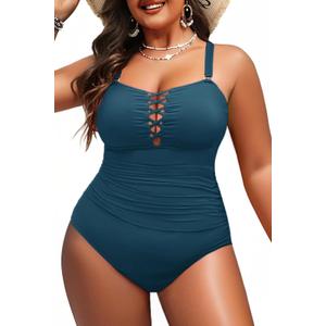 Yonique Women Plus Size One Piece Swimsuits Tummy Control Bathing Suits Vintage Swimwear (Peacock Blue) Yonique Women Plus Size One Piece Swimsuits Tummy Control Bathing Suits Vintage Swimwear (Peacock Blue)