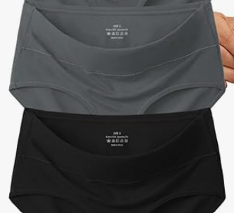 Vevmon Cotton Underwear for Women High Waisted Full Coverage Briefs Soft Ladies Panties 2 Pack, Black/Gray XL