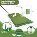 Golf Swing Trainer - Golf Training Equipment with 5 Height Adjustments - Iron and Club Practice Simulator in Home & Indoor - Portable Golf Swing Practice Mat, True Impact, Compact