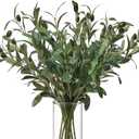 10 PCS 18 Inch Faux Olive Branches for Vases - Realistic Faux Olive Tree Stems with Lifelike Leaves & Fruits, Eucalyptus Stems,Faux Greenery Stems for Centerpieces,Home Decor&Wedding Decor