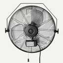 Amazon Basics 18" Outdoor Heavy-Duty Misting Fan, Wall-Mounted, Industrial, Waterproof (IP44), With Tilt Head, Metal Blades, Dual Ball Bearing Motor, 3 Speeds Up to 1550 RPM and 3781 CFM, Black