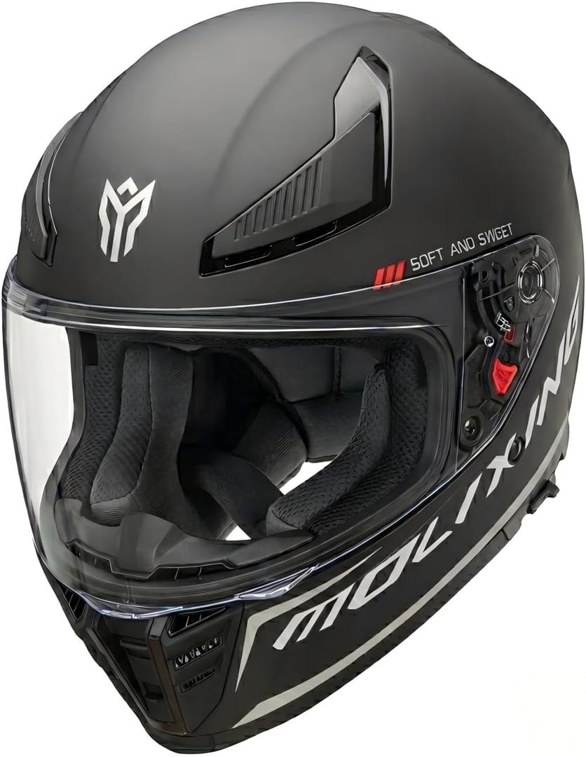 YEMA DOT Approved Full Face Motorcycle Helmet Adult Motorcycle Helmets with Dual Visors & Adjustable Vents, for Scooter, Moped, Street Bike, Cruiser (Black, XL)