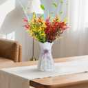 3-in-1 Artificial Lavenders Vase Set Fake Lavenders (2 Red&2 Yellow) with 14oz Nano Mineral Crystal Beads Hollow Vase for Smells Absorbing, Odor Control for Home Office Porch