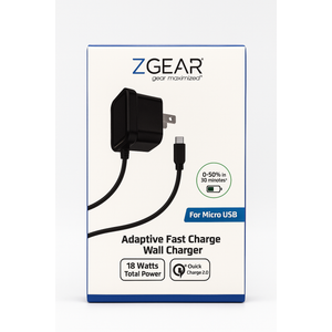 Zgear (18w) Adaptive Fast Charge Usb-c Wall Charger - Black