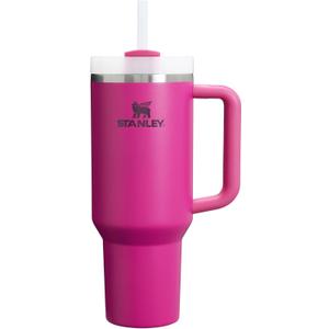 Stanley Quencher H2.0 Tumbler with Handle and Straw 40 oz | Flowstate 3-Position Lid | Cup Holder Compatible for Travel | Insulated Stainless Steel Cup | BPA-Free | Fuchsia