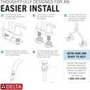 Delta Faucet Foundations Centerset Bathroom Faucet, Chrome 1-Handle Bathroom Faucet, Delta Bathroom Sink Faucet, Metal Push-Pop Drain Assembly, Chrome B510LF