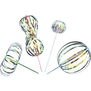 SENSORY4U Rainbow Twirler Stick - 4 Pack - Magic Party Bubble Wand - Spin Twirl Swirl and Dazzle - Fun Addicting Party Favor