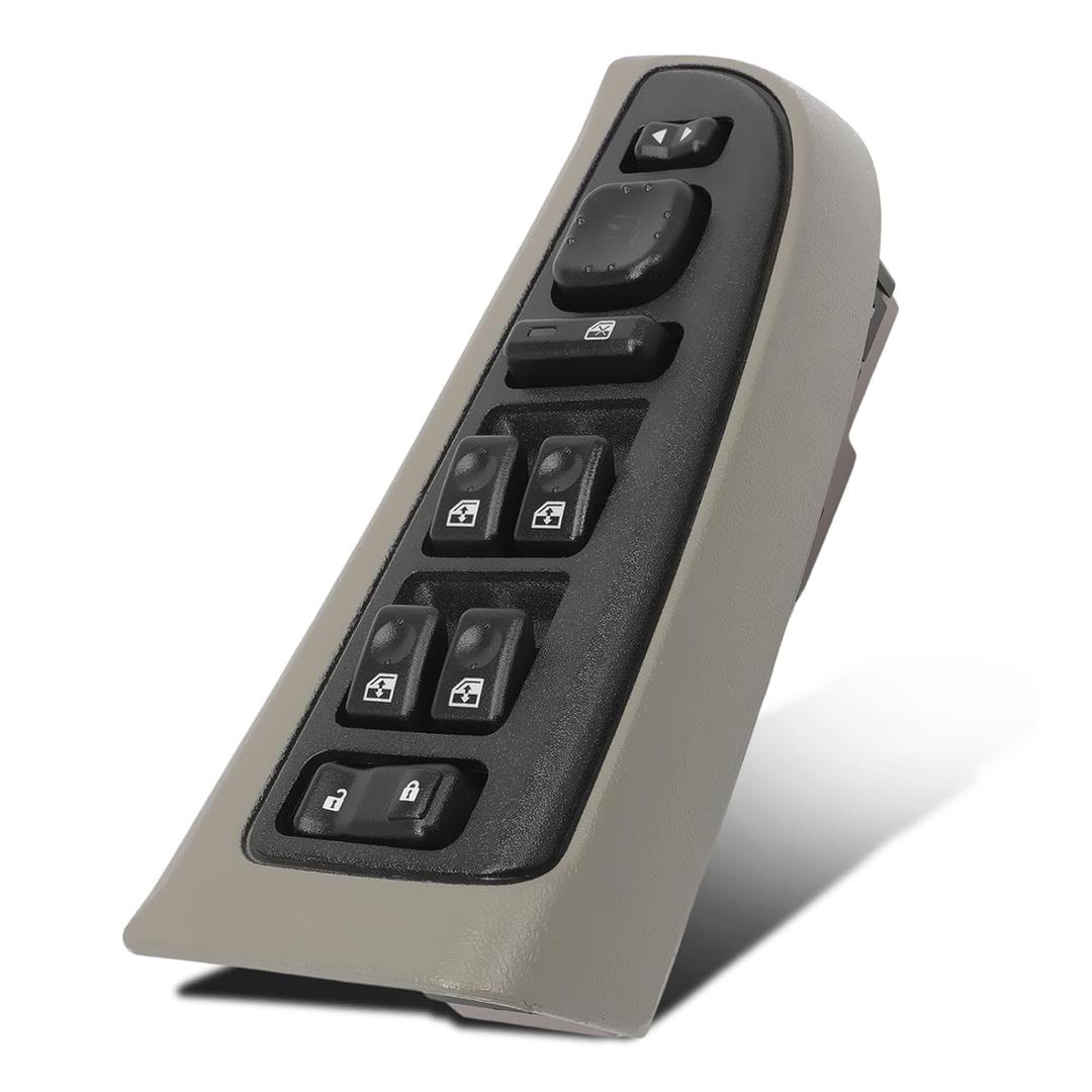 15883323 Master Driver Side Window Switch with Folding Mirror Switch for 2003-2006 Silverado Avalanche Suburban Tahoe Sierra Yukon Escalade Light Gray Bezel 15883319 15883320