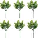 Fake Succulents Artificial Cactus Plants Faux Succulent Unpotted for Bouquet Wreath Home Decor, 6 Pack Flocked Green