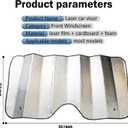 Car Windshield Sun Visor Protector, Aluminum Foil Heat Insulation Windshield Sun Shade, 55.12" x 27.56" Suction Cup Fixed Front Window Block Sun Cover, Universal for Car SUV Truck (Large)
