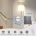 Chrome Battery Operated Wall Sconces Set of 2, Rechargeable Wireless Wall Lights with Milky White Frosted Glass, 12 RGB and 3CCT Dimmable, Wall Lamps with Remote for Bedroom Living Room Hallway
