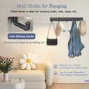 2 Packs Coat Rack Wall Mounted Black Coat Hanger with 5 Hooks Heavy Duty Wall Coat Hooks Load Capacity 33 Lbs Robe Hooks Rust-Free Clothes Hook with Screws for Coat and Towel
