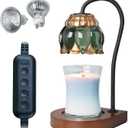 Candle Warmer Lamp Birthday Gifts for Women Mom, Mothers Day Gifts, Compatible with All Jar Candles, Wax Melt for Candle Home Decor, Modern Farmhouse Decor, Candle Warmer Timer DarkGreen