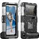 Underwater Snorkeling Diving Phone Case for Phone 16/15/14/13/12/11 Pro Max/XS Galaxy S25/S24/S23/S22.[50ft/15m] Professional Scuba Dive Waterproof Case Underwater Photo Video Black