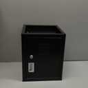 Suzile Lockable Storage Cabinet Metal Lockable Steel Storage Cabinet Organizer Lockers for Employees Vertical Metal Cabinets End Side Table Steel Bedside with Shelf(Black)