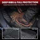 LASFIT Floor Mats for Rivian R1T 2025 2026, All Weather Floor Liner TPE Custom Fit Car Mats for Rivian R1T 1st & 2nd Row Rubber Mats, Black,Tasteless, Durable and Easy to Clean