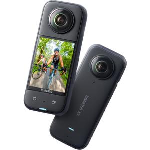 Insta360 X3 - Waterproof 360 Action Camera with 1/2" 48MP Sensors, 5.7K 360 Active HDR Video, 72MP 360 Photo, 4K Single-Lens, 60fps Me Mode, Stabilization, 2.29" Touchscreen, AI Editing, Live Stream