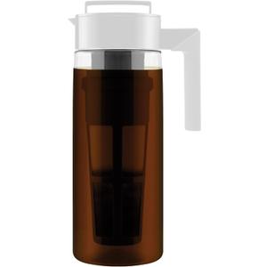 Takeya Tritan Cold Brew Coffee Maker - Airtight Pitcher with Leak-Free Lid - BPA-Free Cold Brew Maker with Silicone Handle - Dishwasher-Safe Pitcher for Homemade Cold Brew - 2 Quart, White