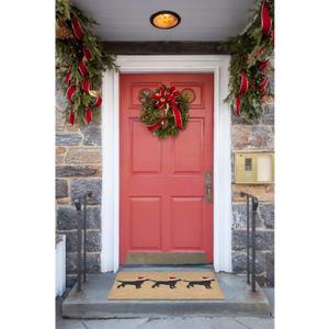 Liora Manne Frontporch Front Porch 3 Dogs Christmas Neutr Indoor/Outdoor Rug, 2'6" X 4', Natural Ivory/Cream and Black