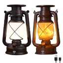 KOOPER Solar Lantern Outdoor Lights, Vintage Flickering Flame Solar Lanterns Lights Outdoor Waterproof, Hanging Outdoor Solar Lanterns Lights, Rechargeable Lantern for Yard Garden Table Decor, 2 Pack