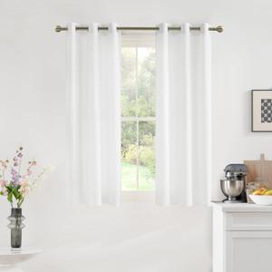 NICETOWN Non-See-Through White Sheer Curtains 72 inches Long 2 Panels, 42" Wide Grommet Window Curtains Drapes for Living Room, Bedroom, Bathroom- Light Filtering Elegant Window Drapes