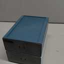 Spacious Desk Drawers, Stackable Desktop Organizer, Plastic Storage Box for Office, School & Home Supplies (2 Middle Drawers, BU & CYAN)