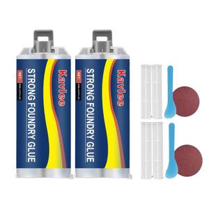 Strong Foundry Glue, High Temperature Resistant Casting Repair, Metal Repair Glue, Premium Liquid Welding Filler for Metal Defects and Repairs, 2pcs (AB2PC)