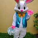 Easter Party Rabbit Costume Bunny Costume Plush Halloween Animal Mascot Costume (White, M)