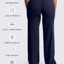 Aoxjox Women's Velura Straight Leg Yoga Pants, Buttery Soft PlushFlex Mid-Waist Wide-Leg for Workout & Casual Leggings (Blue, 2XL)