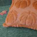 Windletgo Autumn Pumpkin Pillow Covers 18x18 Set of 2 Fall Thanksgiving Halloween Decorations Indoor Throw Pillow Case Soft Plush Faux Wool Cushion for Couch Sofa Bed Living Room (Caramel)