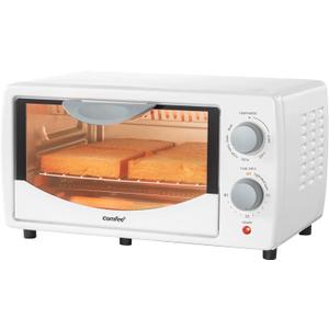 COMFEE' Countertop Oven, Small Toaster Oven Combo 4 slice, Mini Oven for 9" Pizza, Compact Oven, Bake, Broil, 950W, White, CTO-E101A(WH)