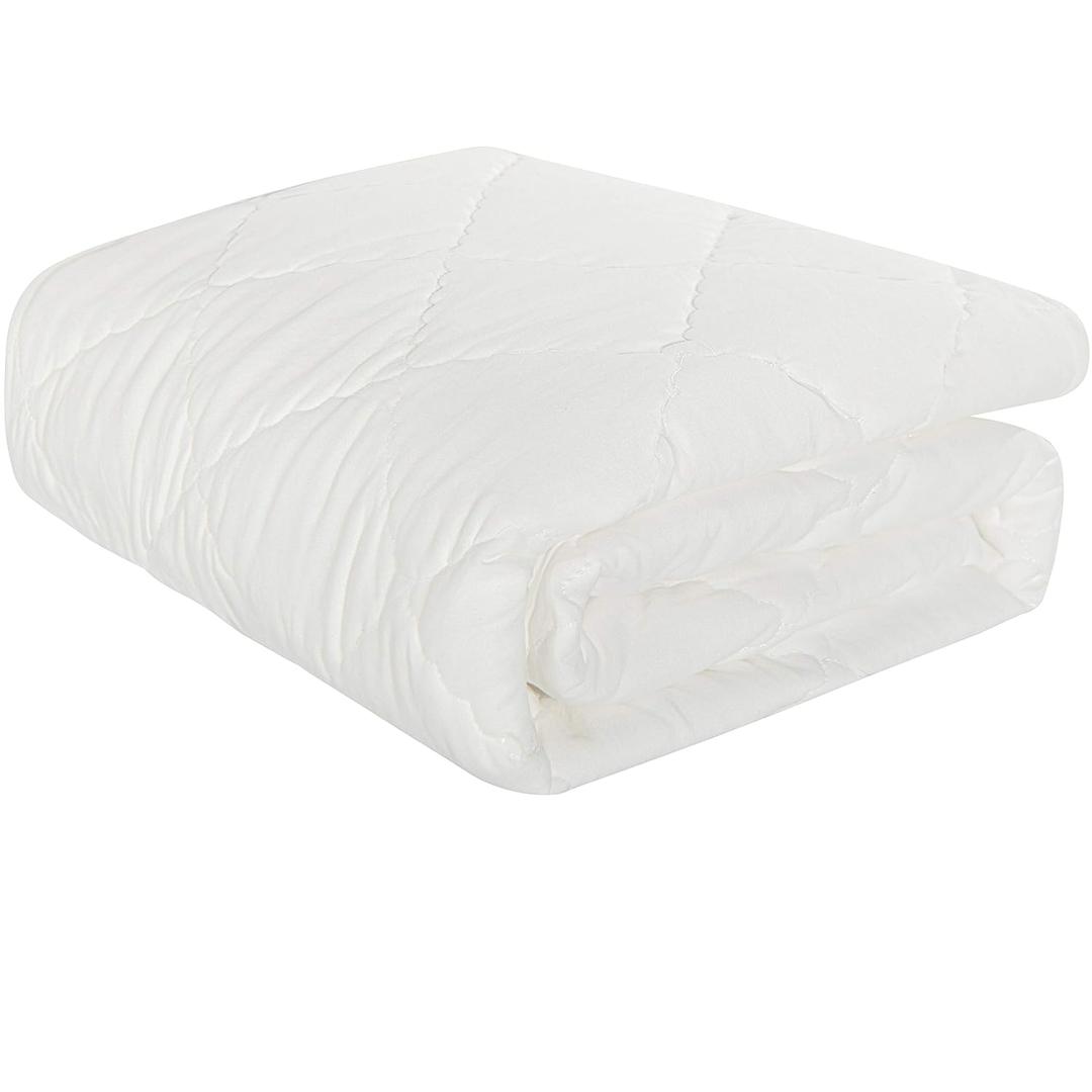 NTBAY Down Alternative Toddler Comforter, Lightweight and Warm Solid Color Baby Crib Quilted Blanket, 39x47 inches, White