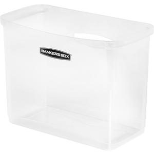 Bankers Box 1 Pack Portable Open Desktop Plastic File Storage Box with Hanging Rails, Side Handle, Organizer Bin, Letter