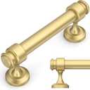 Amerdeco 10 Pack Brushed Gold Cabinet Pulls 3 Inch Hole Centers Cabinet Handles for Kitchen Cabinet Hardware,Cabinet Handles for Bathroom Drawer Handles IH0007