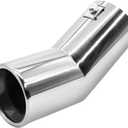 Car Stainless Steel Exhaust Tips Fit 1.5 to 2 Inch Car Exhaust Pipe Modification Tail Throat Tail Pipe Steel Exhaust Tips Tailpipe Silver (Chrome)