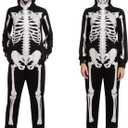 Spooktacular Creations Halloween Skeleton Costume, Adult Skeleton Costume Jumpsuit for Women Halloween Cosplay Dress Up Party (XXL)