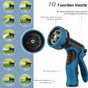 Garden Hose 50FT, Water Hose with 10 Function Nozzle, Garden Hose with Leak-proof Connectors, No-Kink, Lightweight, Puncture-proof,550PSI, Hose for Outdoor, Yard