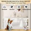 23.6" H Short Dog Gate Puppy Gate Pet Fence to Step Over,Retractable Mesh Doggie Gates Expands Up to 55 Inches Indoor Outdoor Dog Gates for Doorways Stairs
