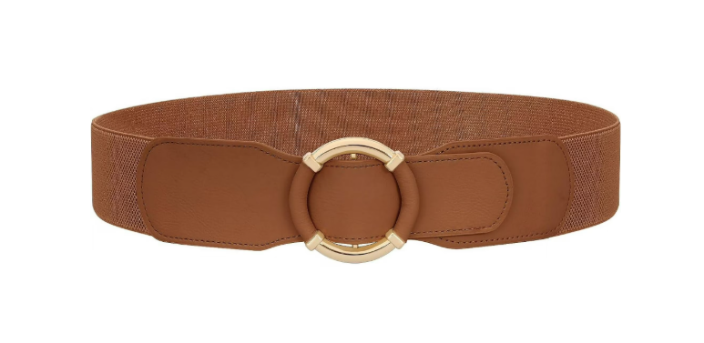 Women Wide Waist Belt Stretchy Elastic Vintage Belts for Dress Ladies Belt with Circle Buckle