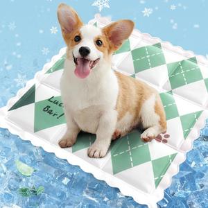 Pet Cooling Pad Summer Dog House Cat Sleeping Pad Dog and Cat Cooling Gel Pad Dirty and Cool Resistant Sleeping Pad (Green)