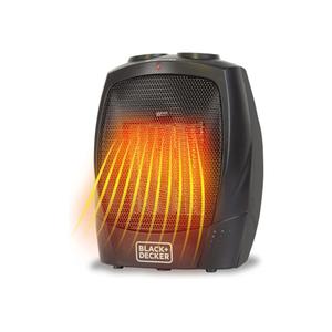 BLACK+DECKER Personal Ceramic Heater, Space Heater for Office Desk, Home Office & Personal Use Desk, 2 Heat & Fan Only Settings, Adjustable Thermostat, BHDC201, Black