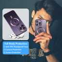 Premium Clear Case Compatible with iPhone 15 Pro Max Magnetic, Clear MagSafe, Case Compatible with iPhone 15 Shockproof, Slim Anti-Yellow TPU, Crystal Transparent, Camera Protection (Gold)