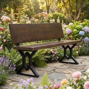 16 Inch Metal Bench Legs,Backrest Bracket Set of 2, 16" x 17.7"