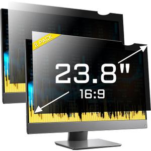 ZYY 2 Pack Computer Monitor Privacy Screens, 23.8" for 16:9 AR, Removable Anti-Glare & Privacy Filters, UV Shield & Anti-Scratch Film