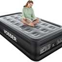VOSSER Air Mattress Twin with Built in Pump,18” Raised Blow Up Mattress,Inflatable Mattress in 2 Mins,Single Twin Size Air Mattress for Home,Floor&Camping, Air Bed for Adults,330LB Max,Black