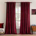 MIULEE Velvet Curtains 108 inches Long 2 Panels - Luxury Blackout Curtains for Bedroom Living Room Thermal Insulated Super Soft Christmas Decor Window Drapes Rod Pocket & Back Tab, Burgundy Red